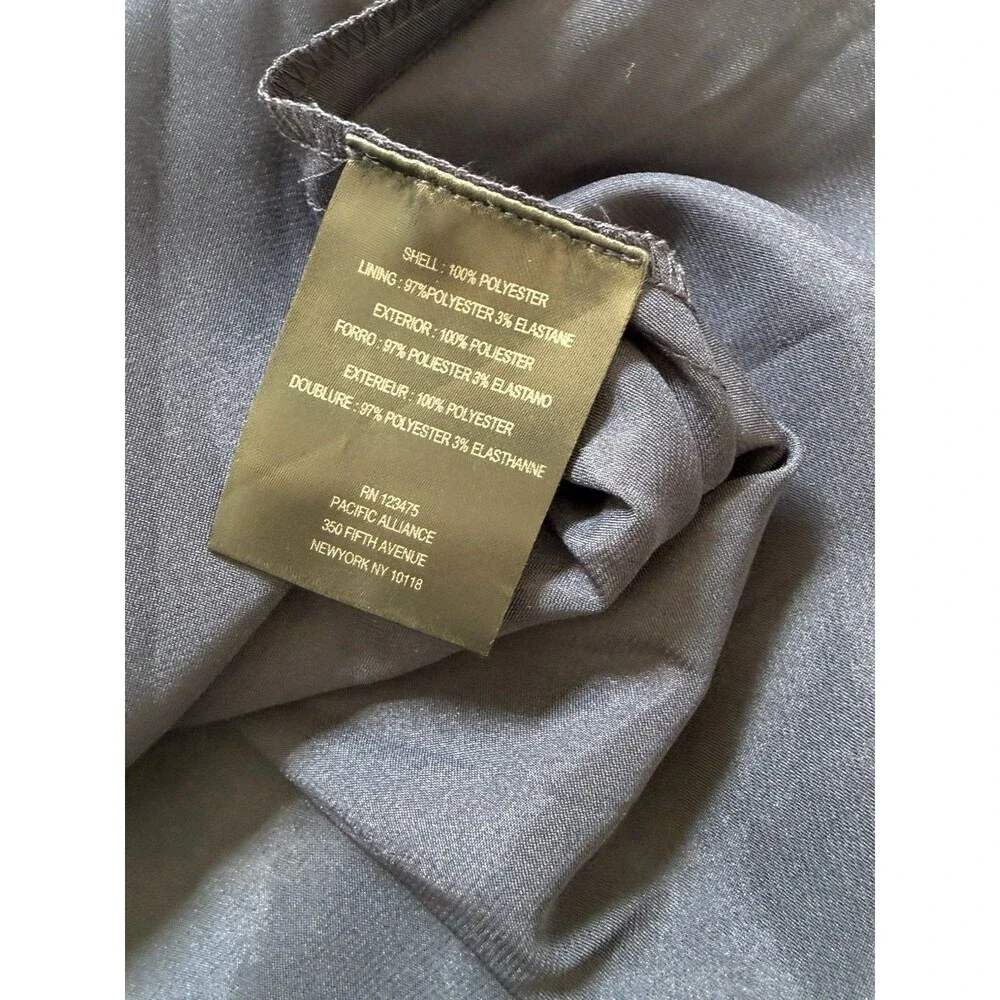 Tahari ASL Embroidered Midi Fit & Flare Dress Navy & Tan Lace Overlay Sz 10 New - Picture 9 of 9